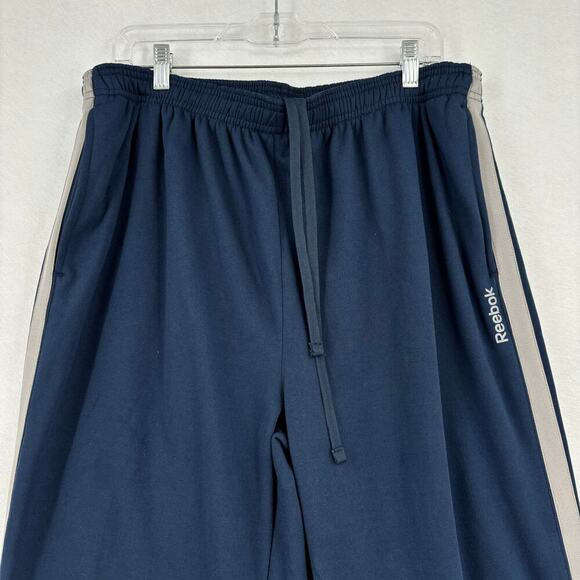 Reebok Sweat Pants Fleece Lined Drawstring Waist Navy Men's 2XL SHORT HEMMED - Picture 4 of 11